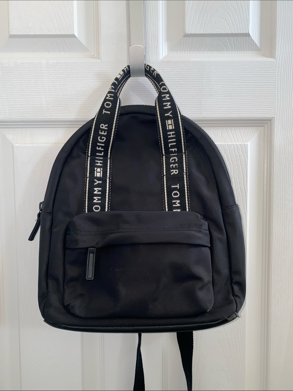 Tommy Hilfiger Black Backpack with Branded Straps